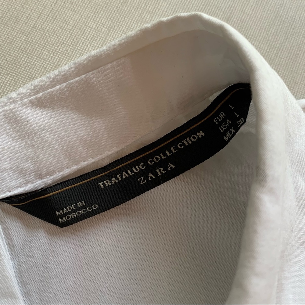 Zara TRF Collared Hi-Lo Top - Picture 6 of 7